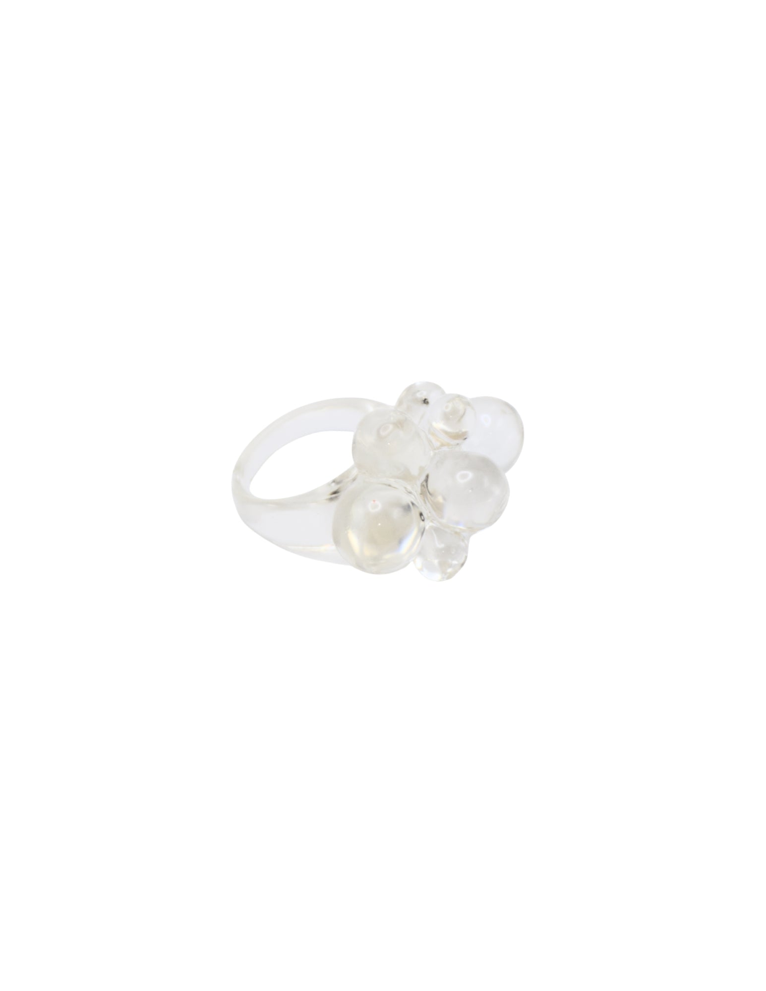 White Resin Floral Ring