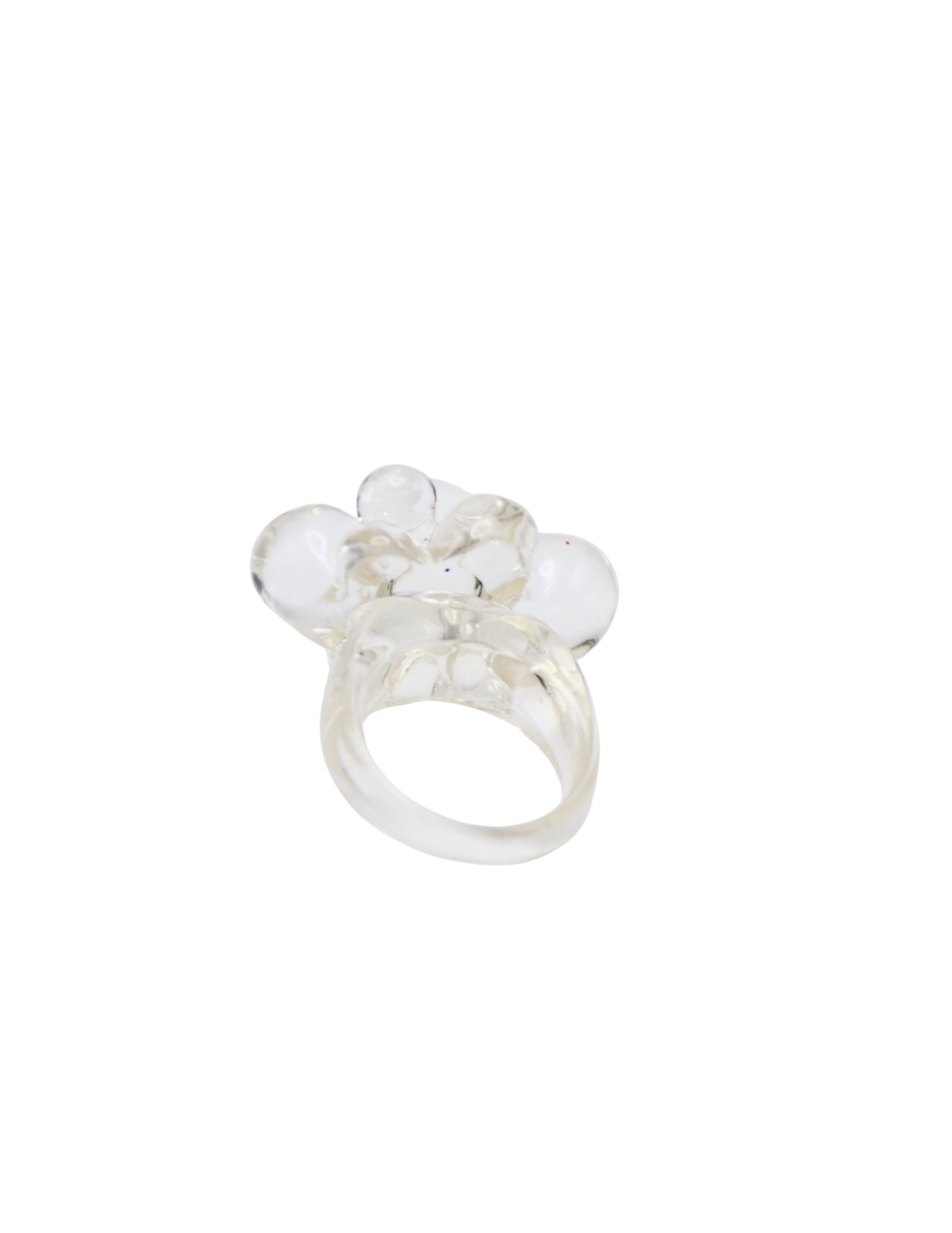 White Resin Floral Ring