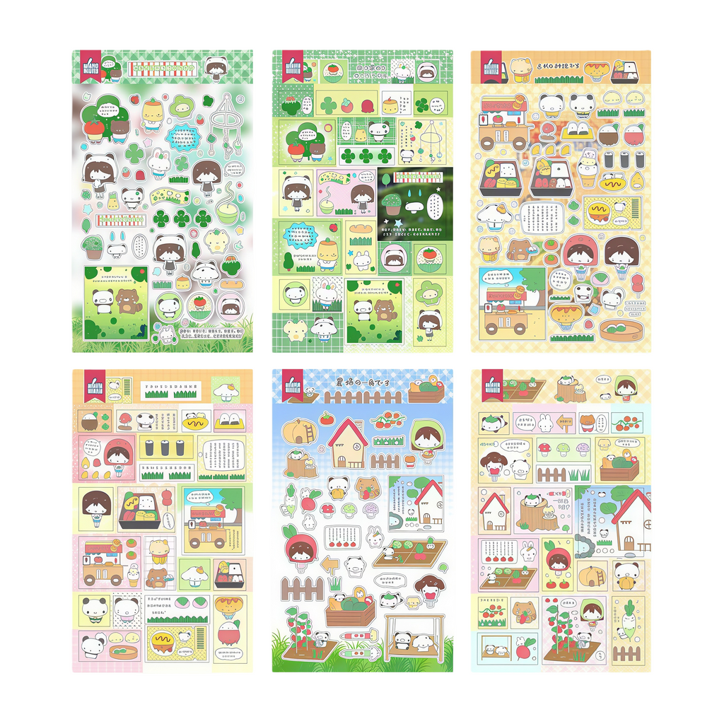 WakaWaka Retro Character Doodle Stickers