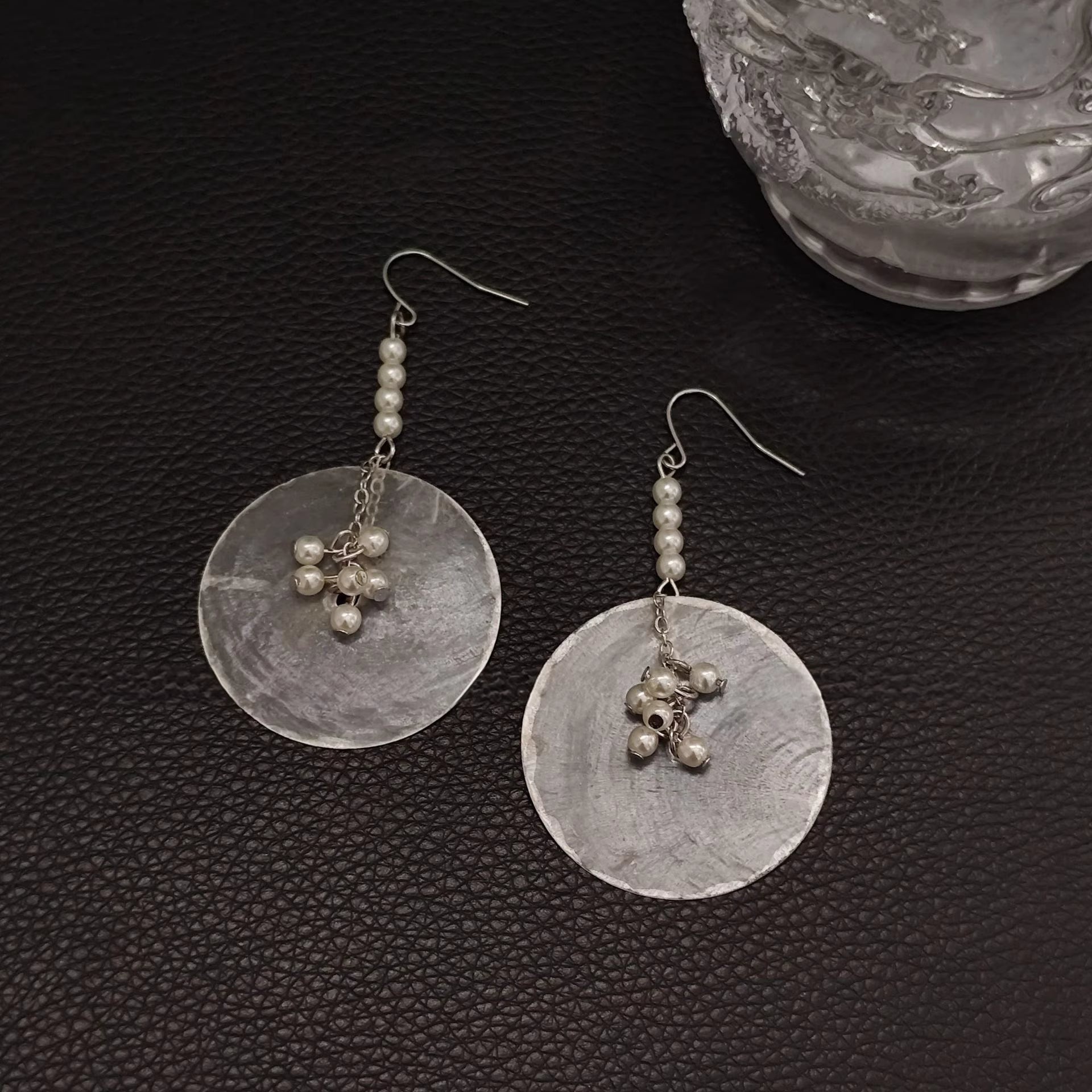Shell Pearl Disc Earrings