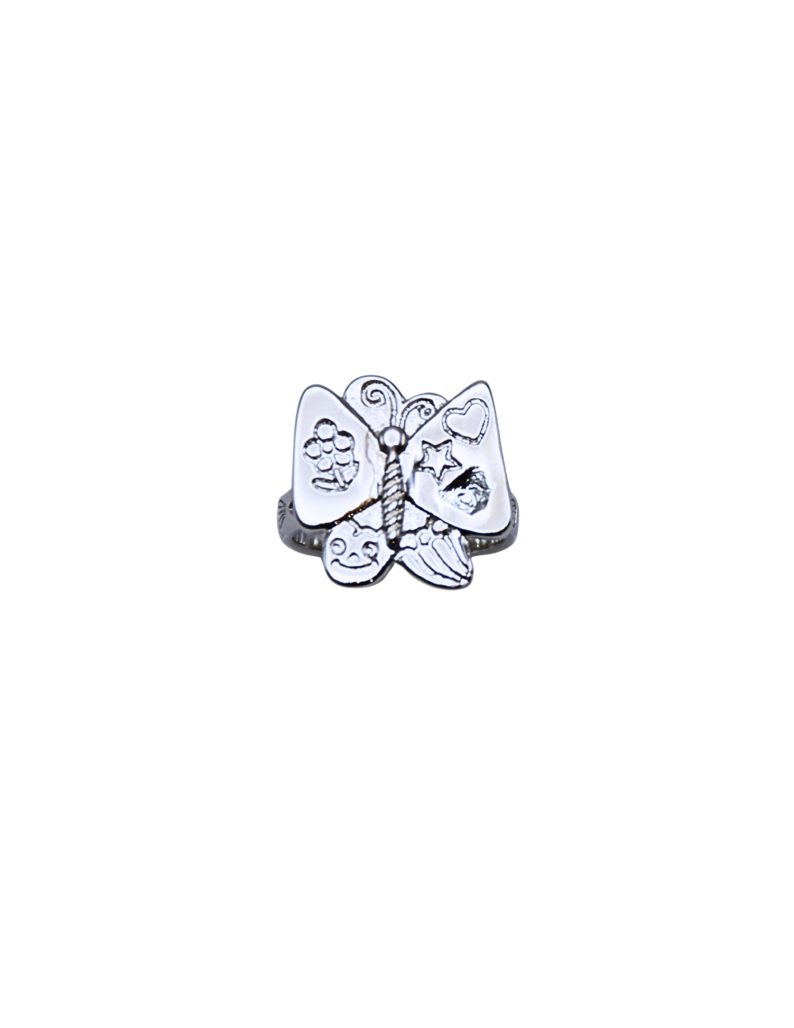 Doodle Butterfly Charm Ring