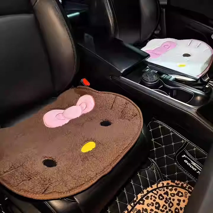 Brown Bow Kitty Cushion