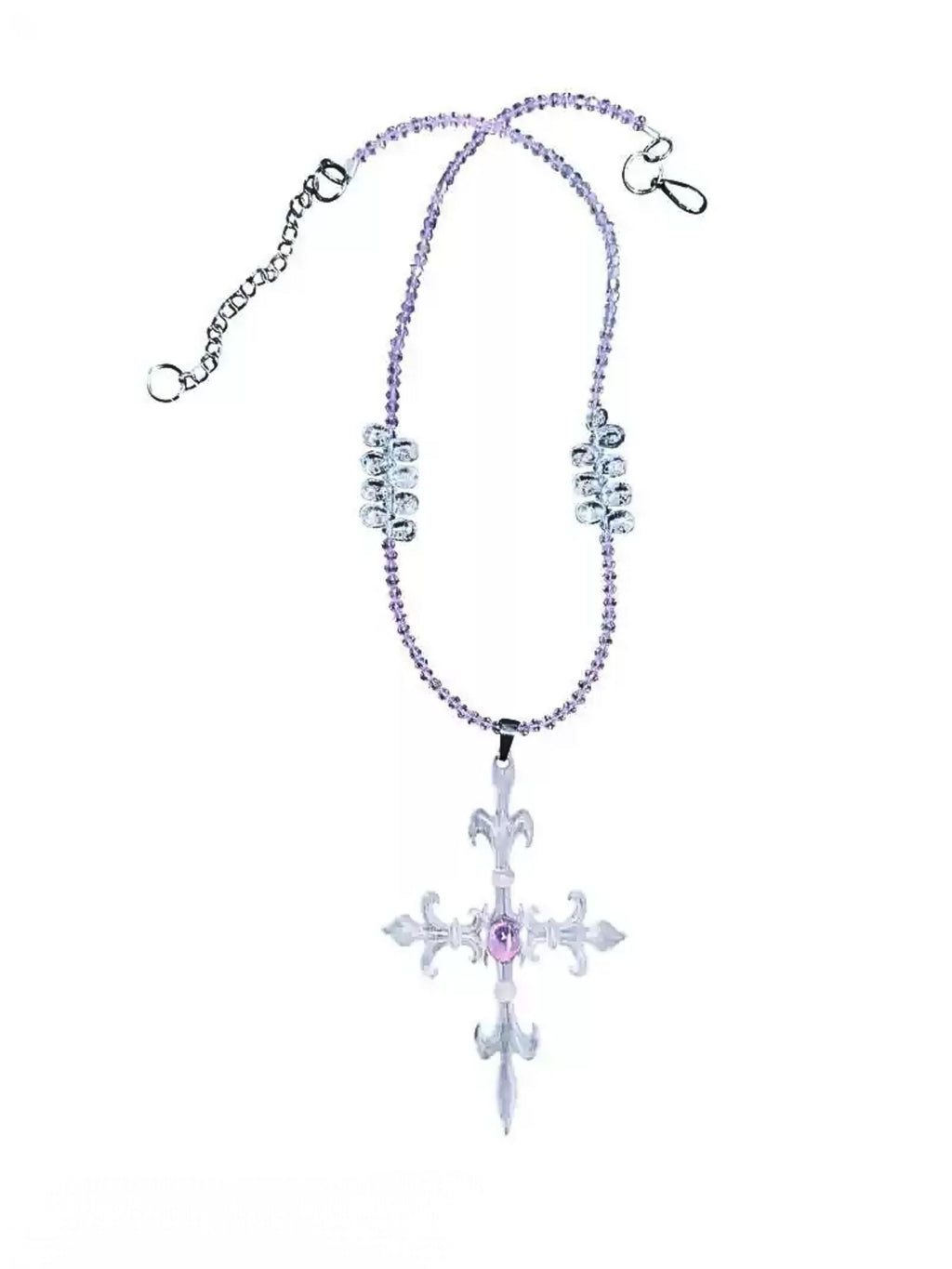 thenewyouthpark Fleur-de-Lis Cross Necklace
