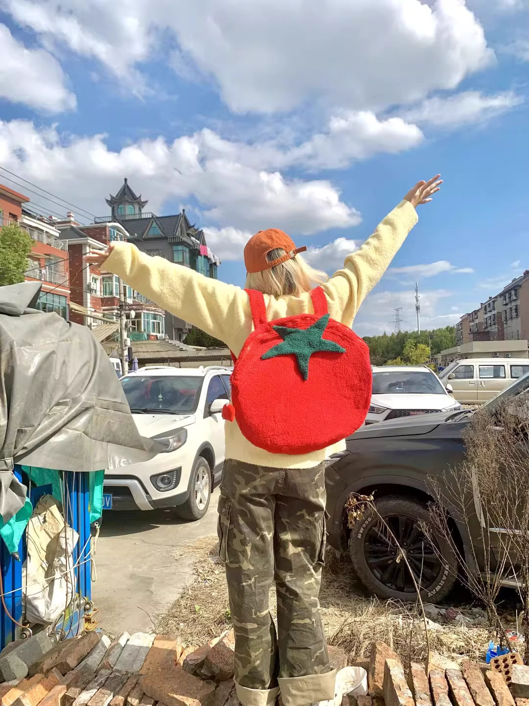 Tomato Plush Backpack