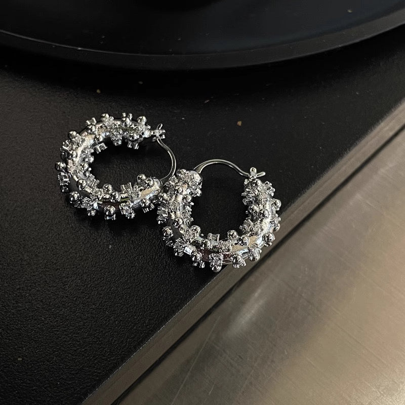 Frosted Galaxy Hoop Earrings