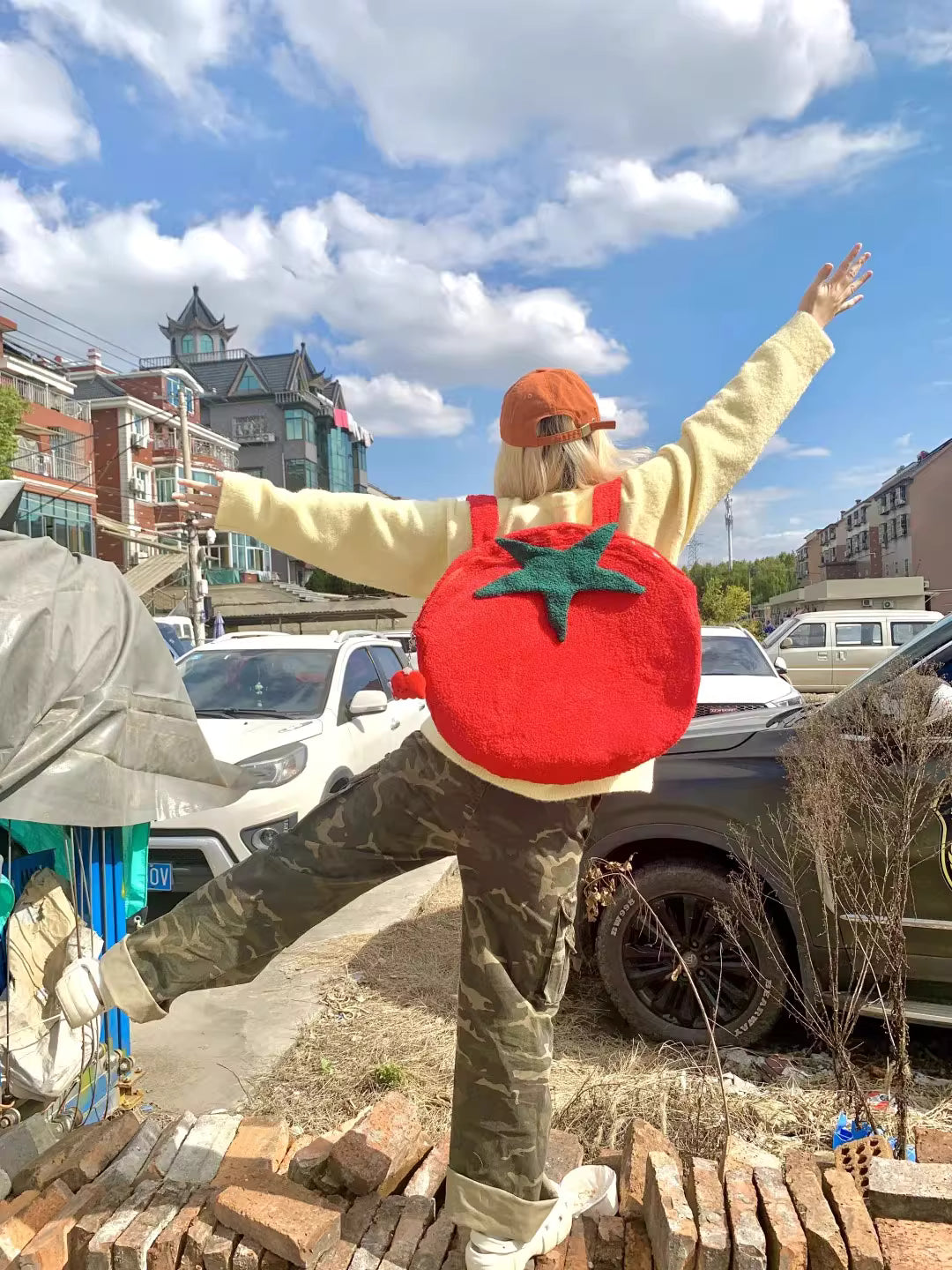 Tomato Plush Backpack