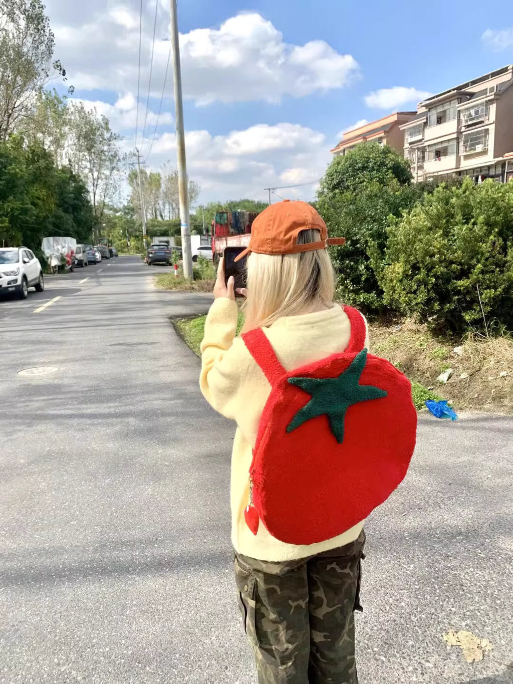 Tomato Plush Backpack