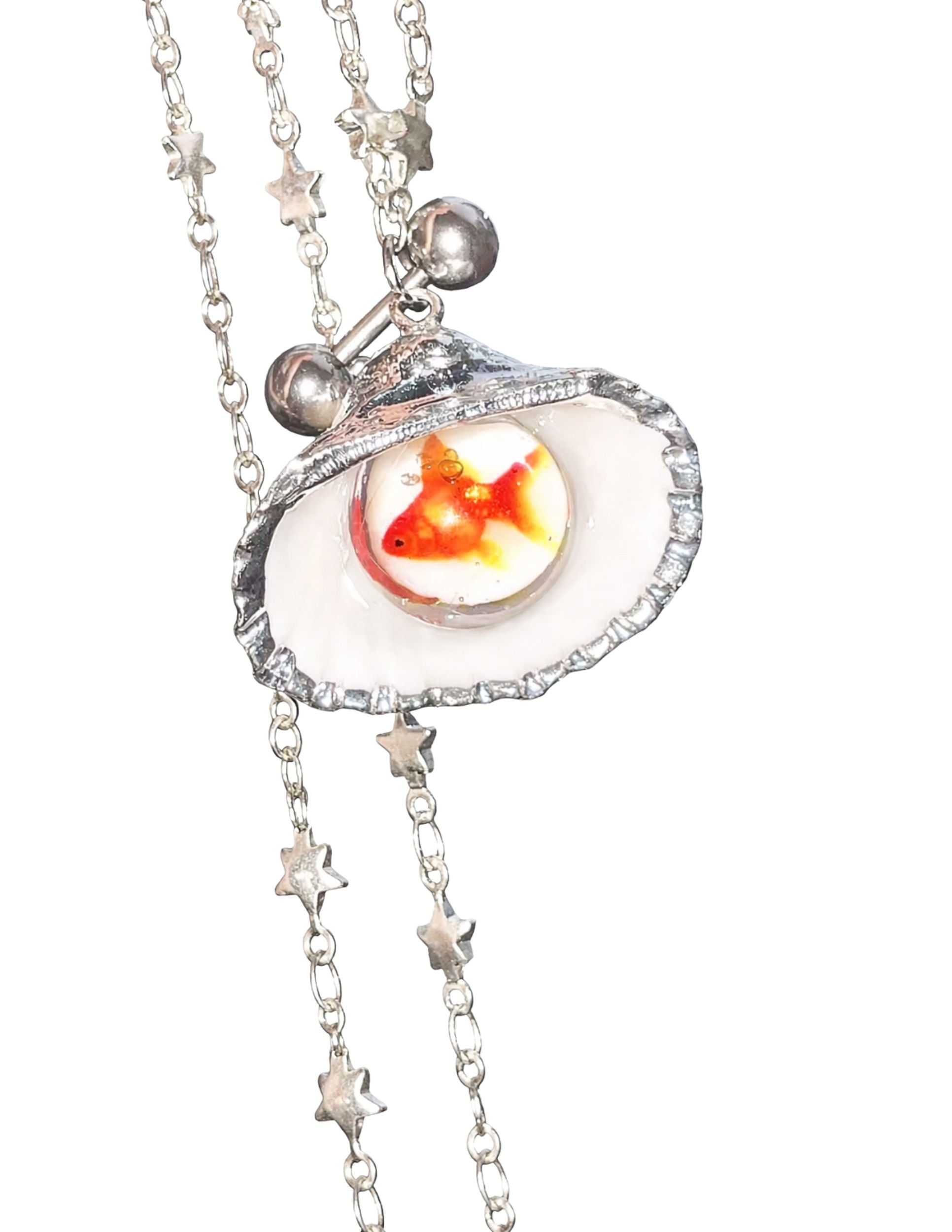 Goldfish Pearl Shell Pendant Necklace