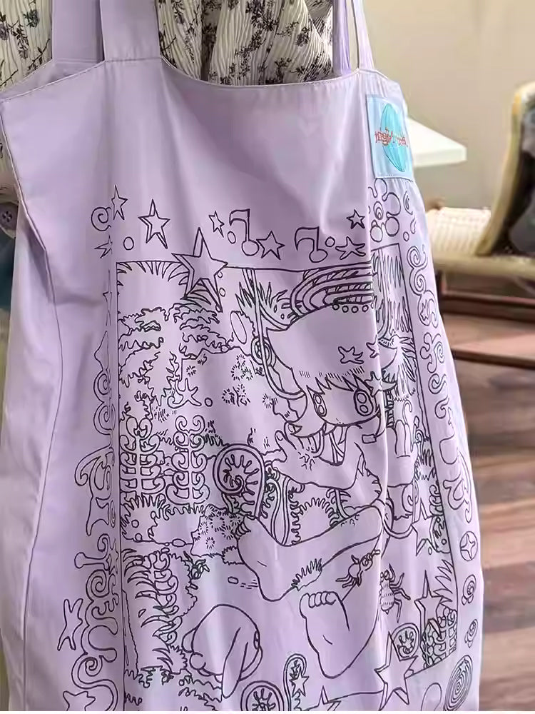 Oliwa Lavender Doodle Art Tote Bag