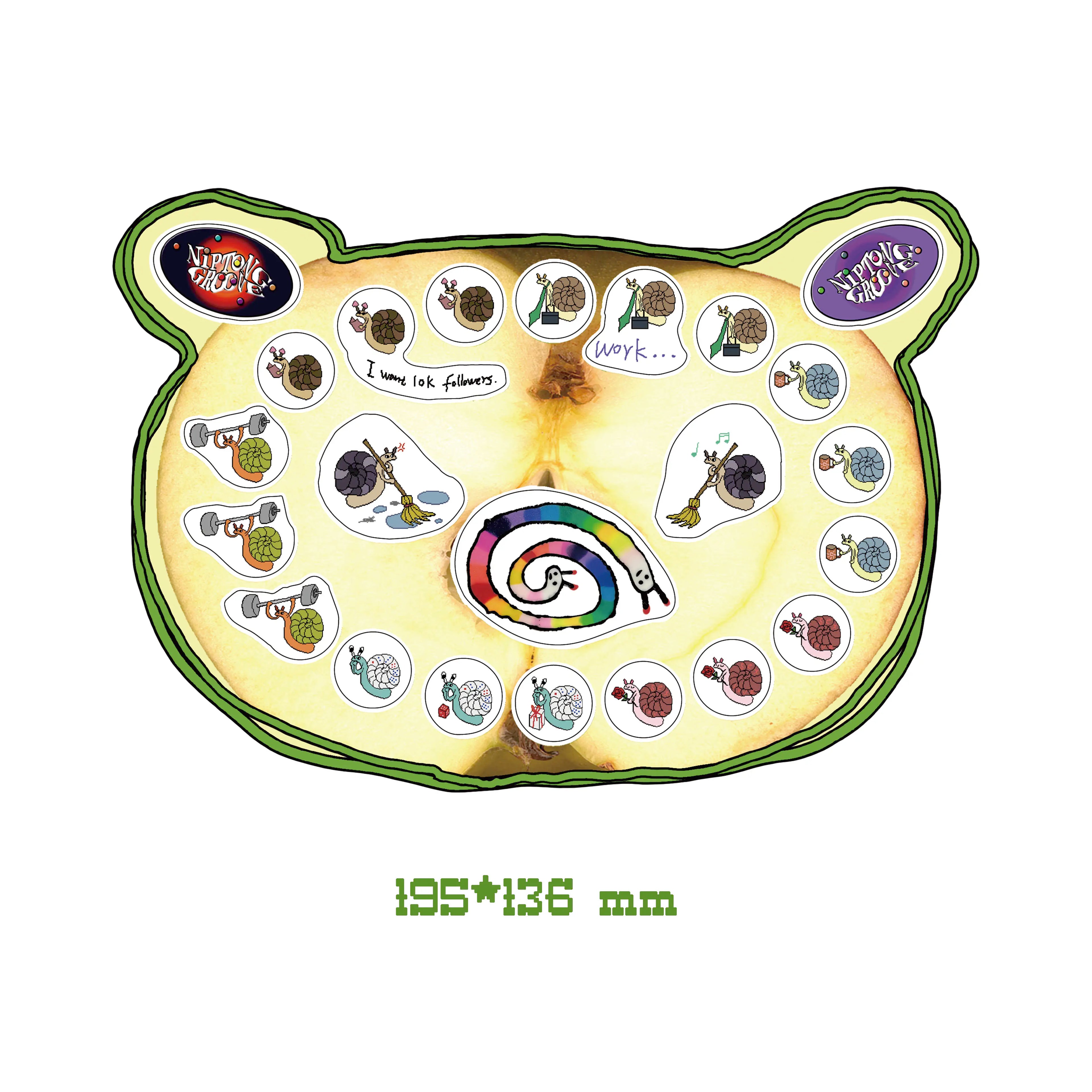 Niptong Snail Bear Stickers