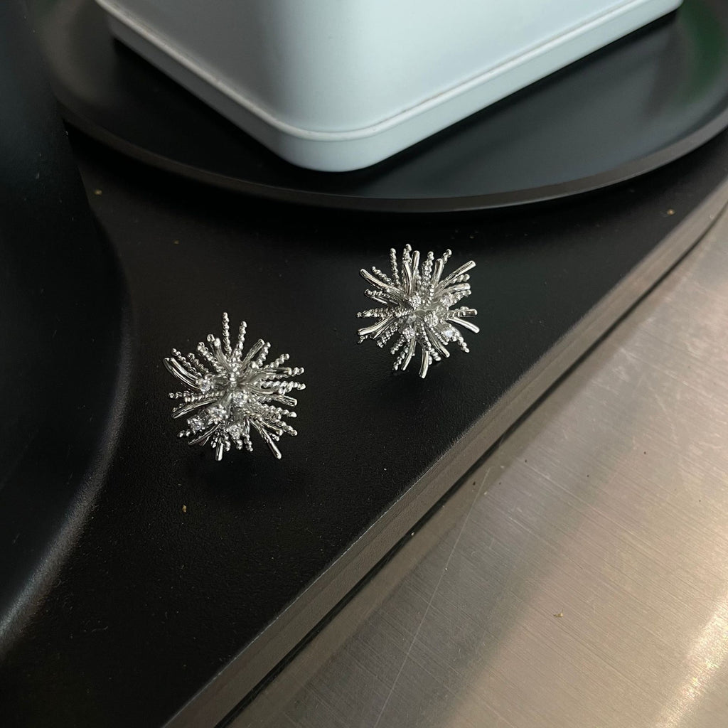 Silver Firework Earrings