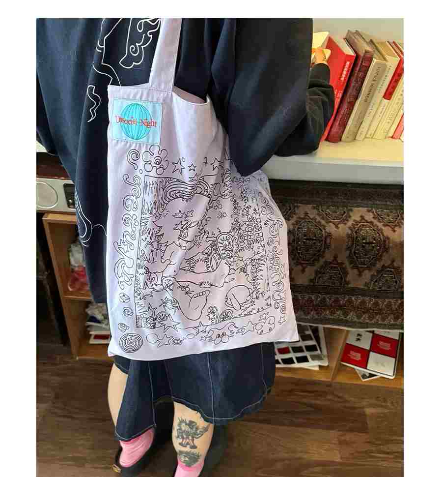 Oliwa Lavender Doodle Art Tote Bag