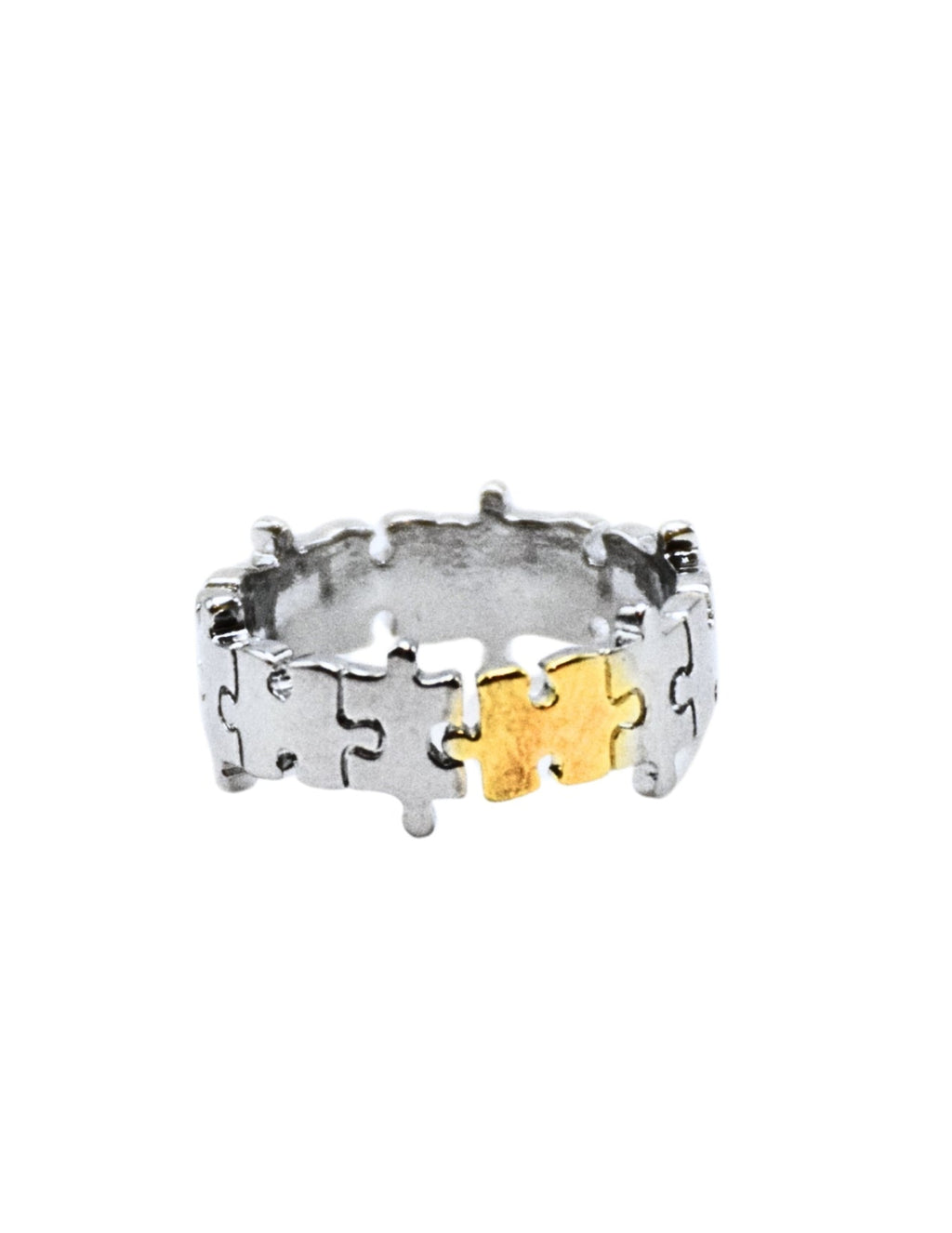 Two-Tone Puzzle Open Ring