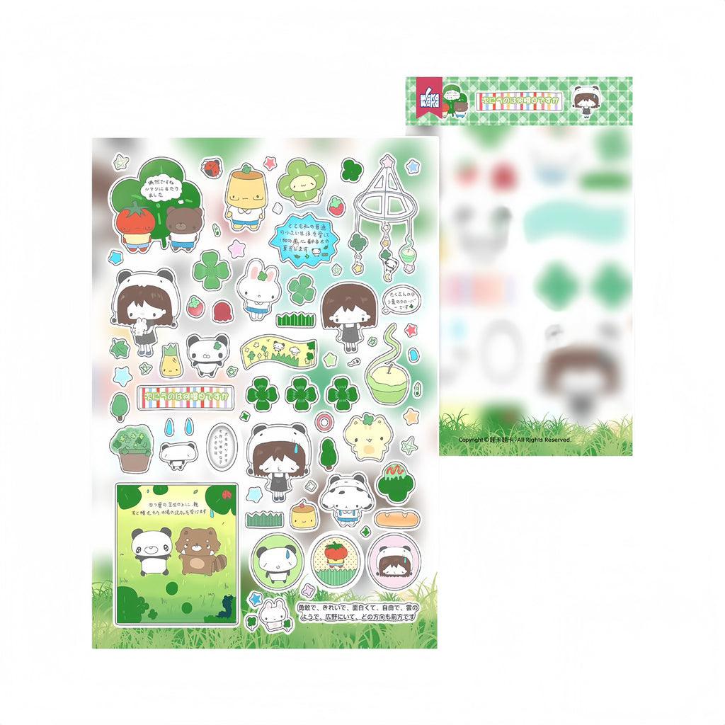 WakaWaka Retro Character Doodle Stickers