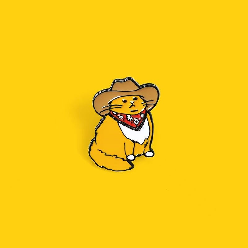 Cowboy Cat Brooch