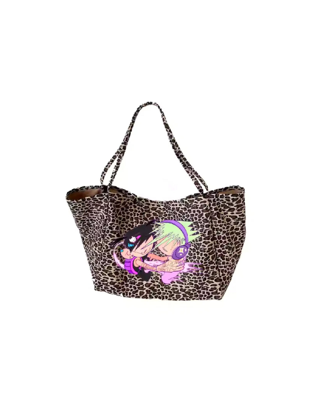 Human & Salted Jam Leopard Print Canvas Tote (w/ Couch)