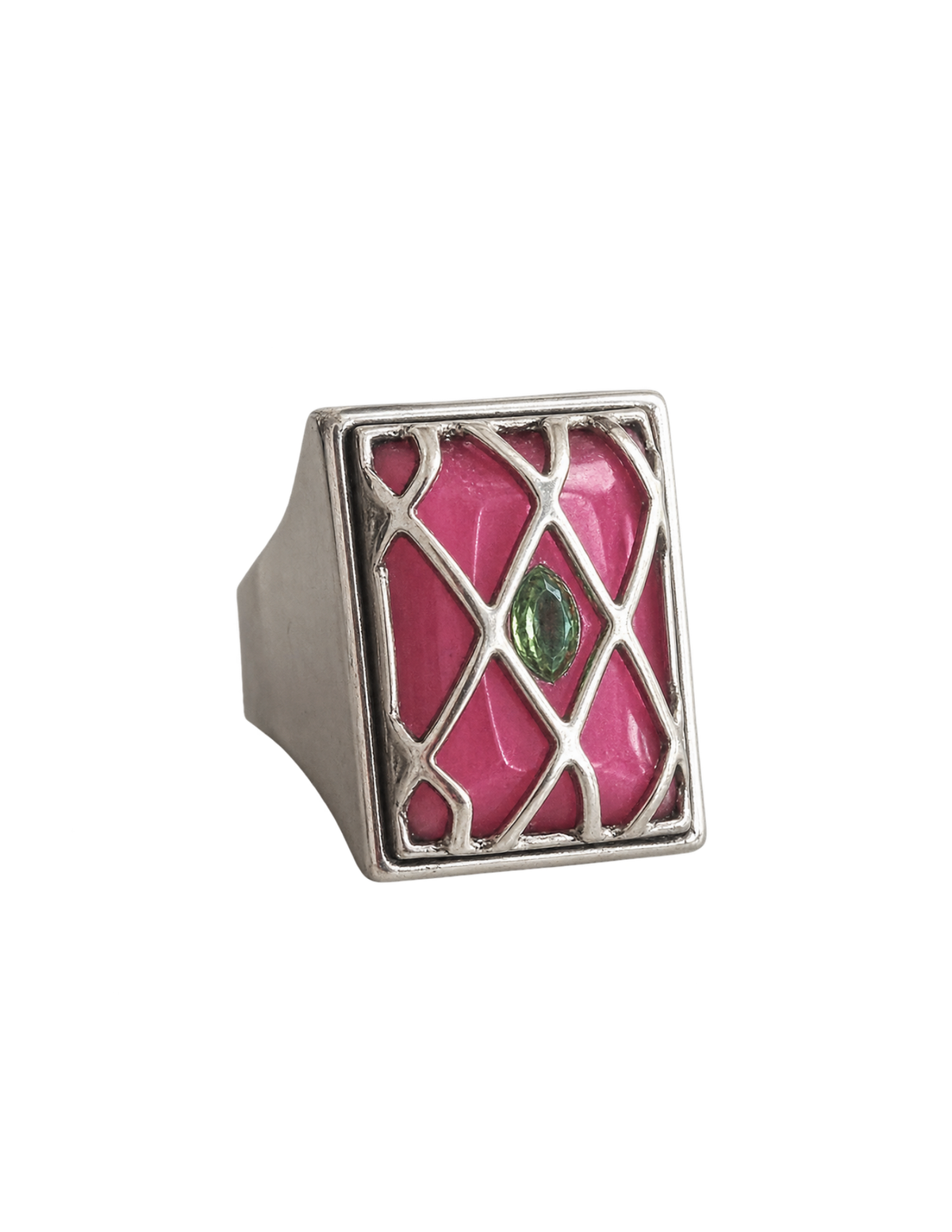 Pink Lattice Gem Ring