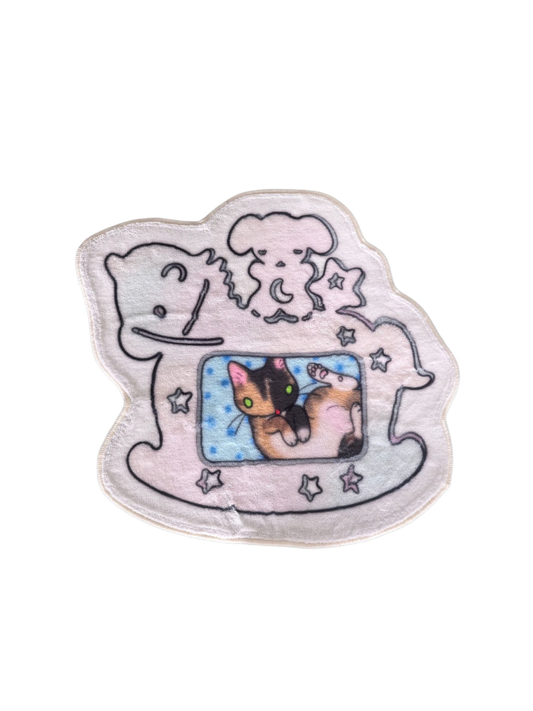 Poemo x sunonebird Kitty in a Frame Rug
