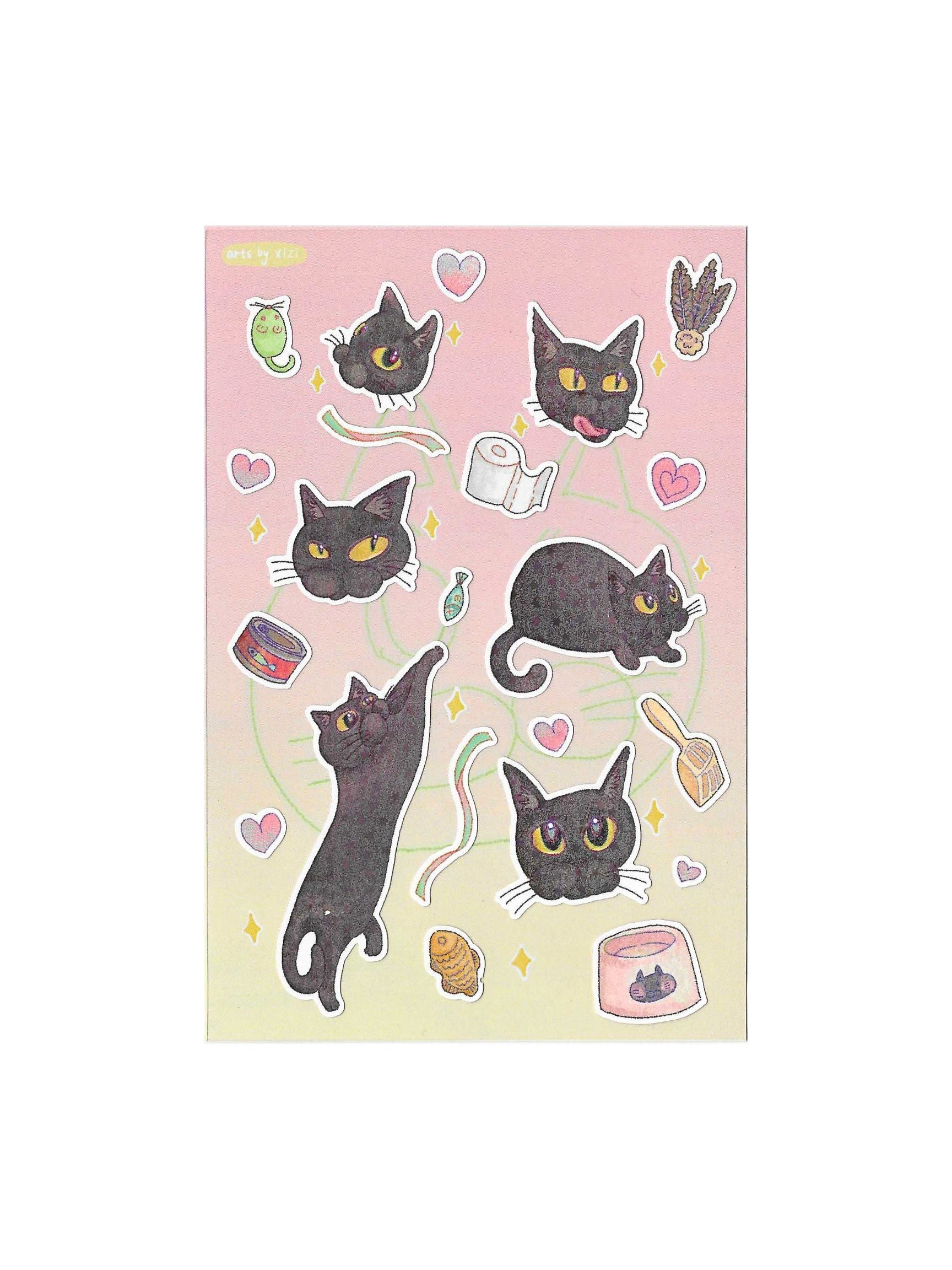 xizi my black cat sticker