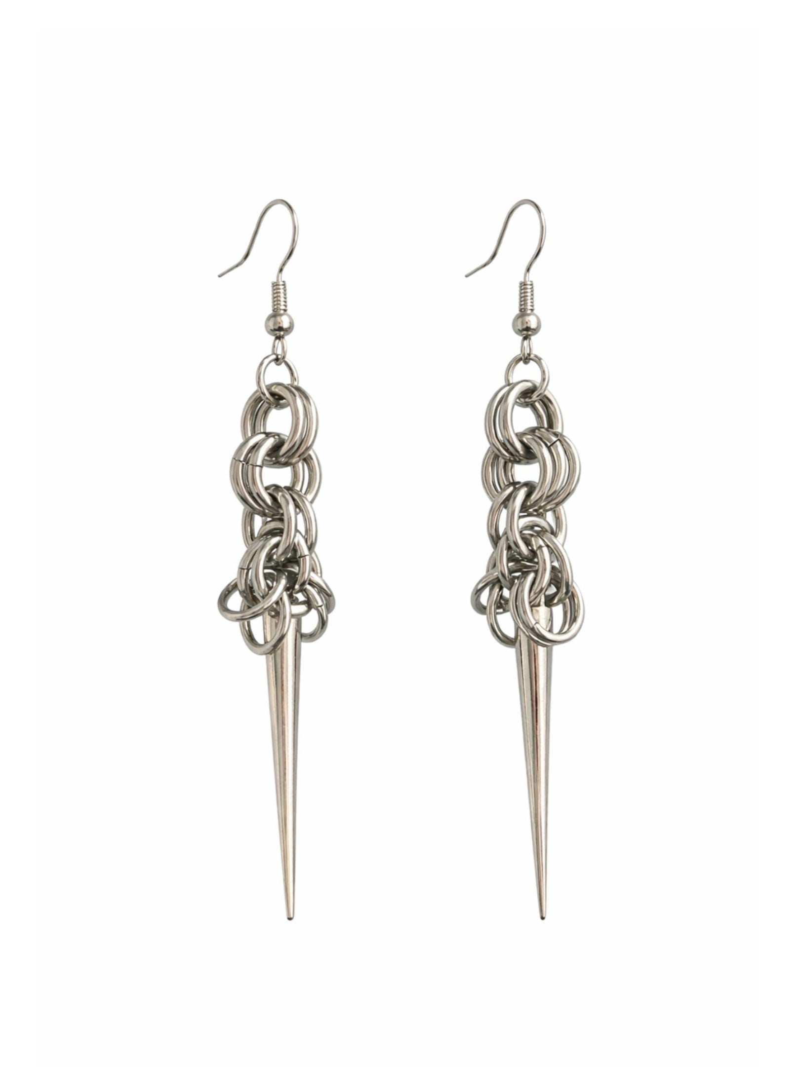 PINKBANKBABY Chain Spike Earrings