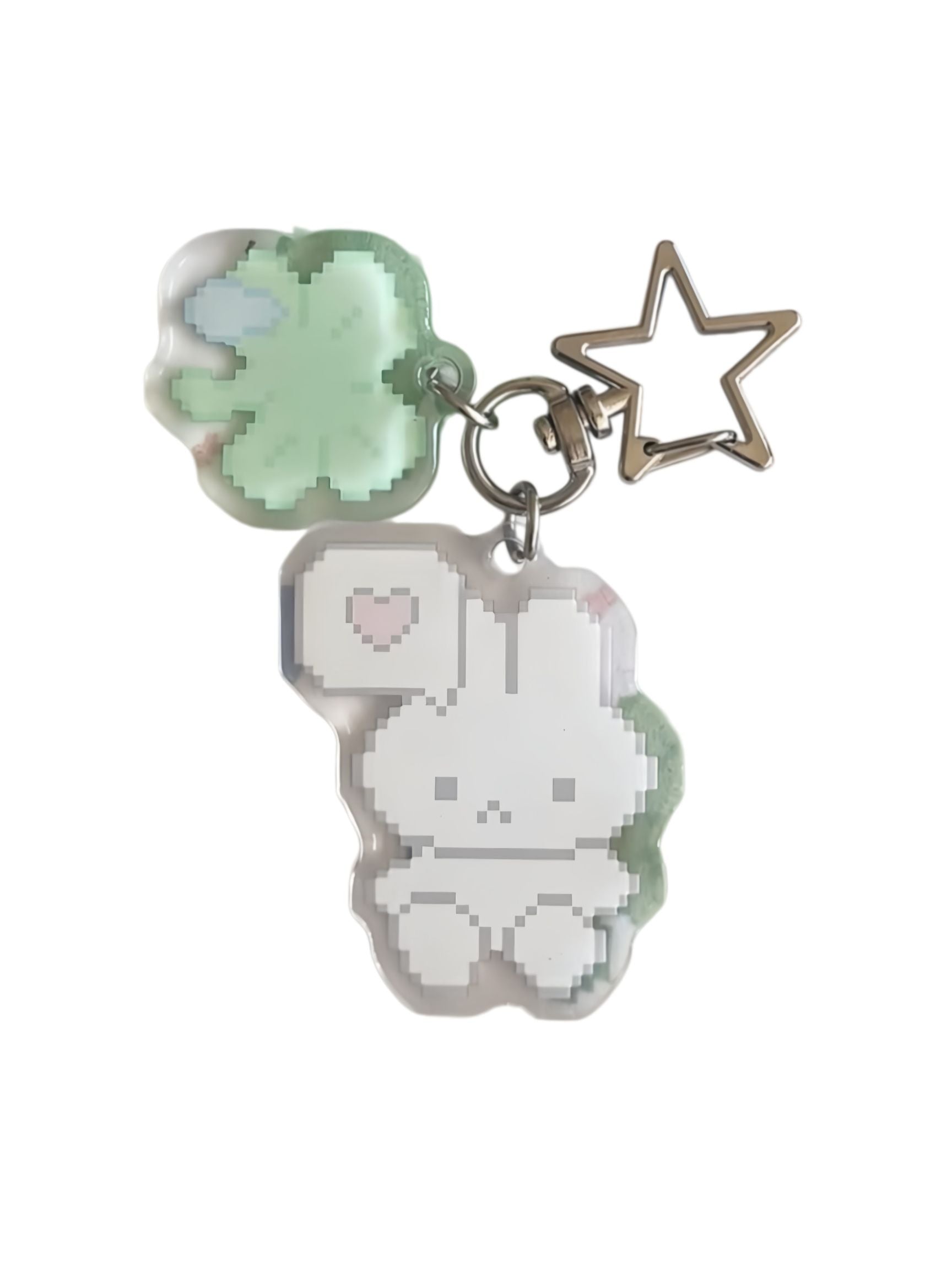 Pixel Bunny Lucky Keychain