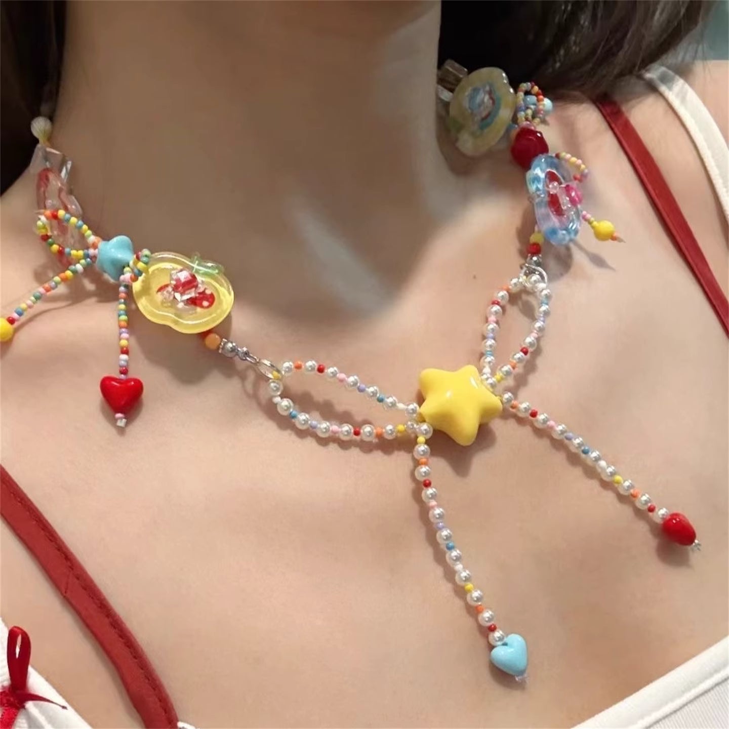 Rainbow Heart Charm Necklace