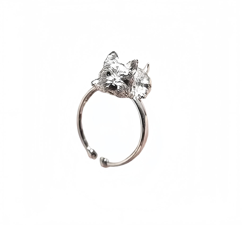 Silver Puppy Hug Ring