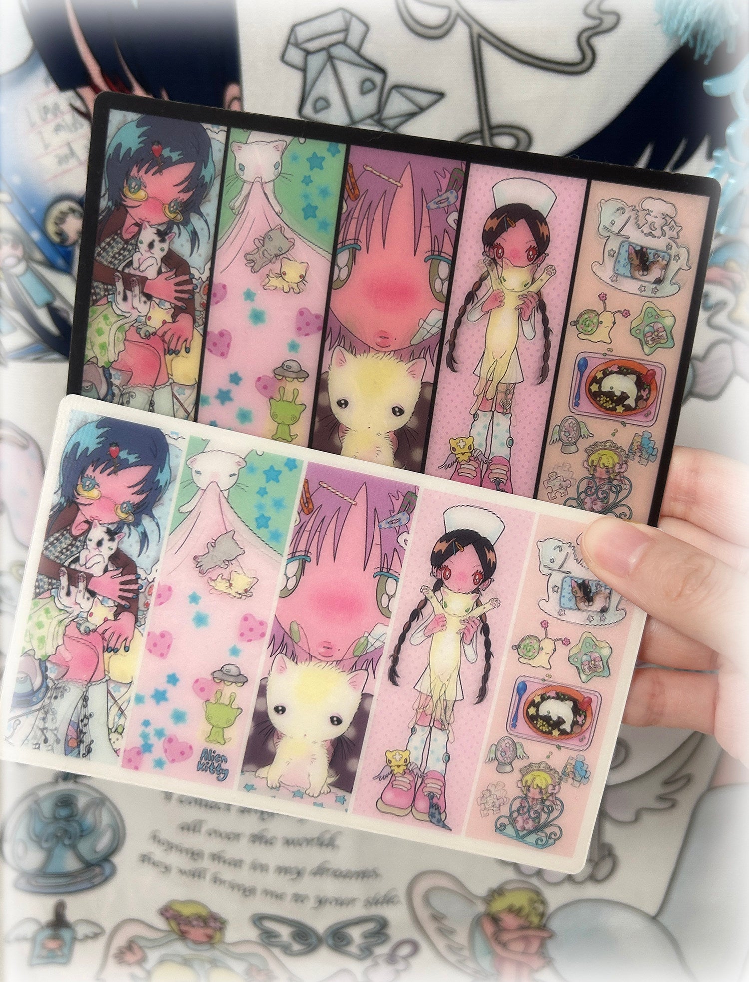 sunonebird The kitty's dream Lenticular Card/Bookmark Set