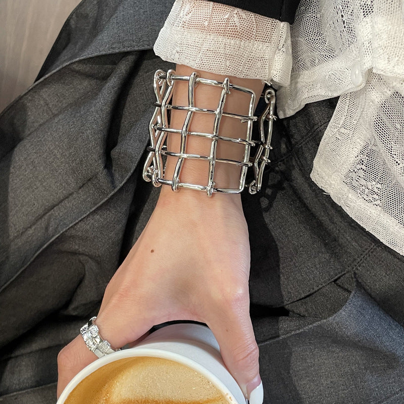 Grid Cage Cuff Bracelet