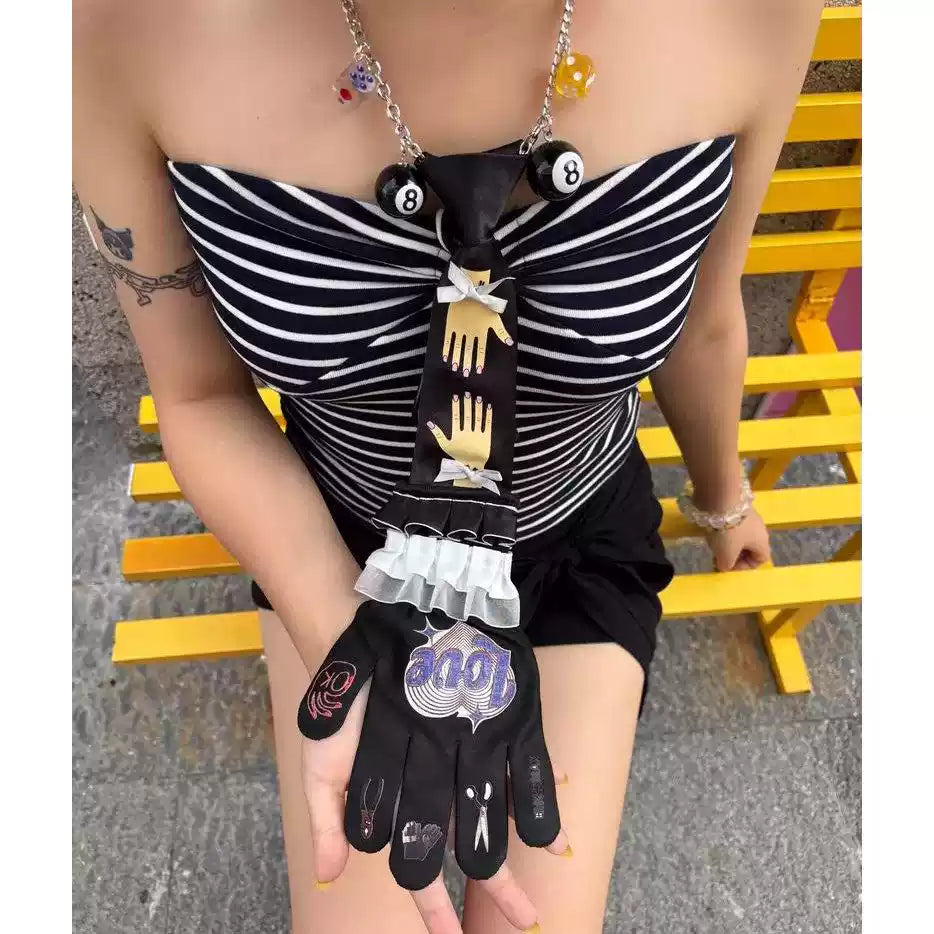 Mischief Tie Glove Necklace