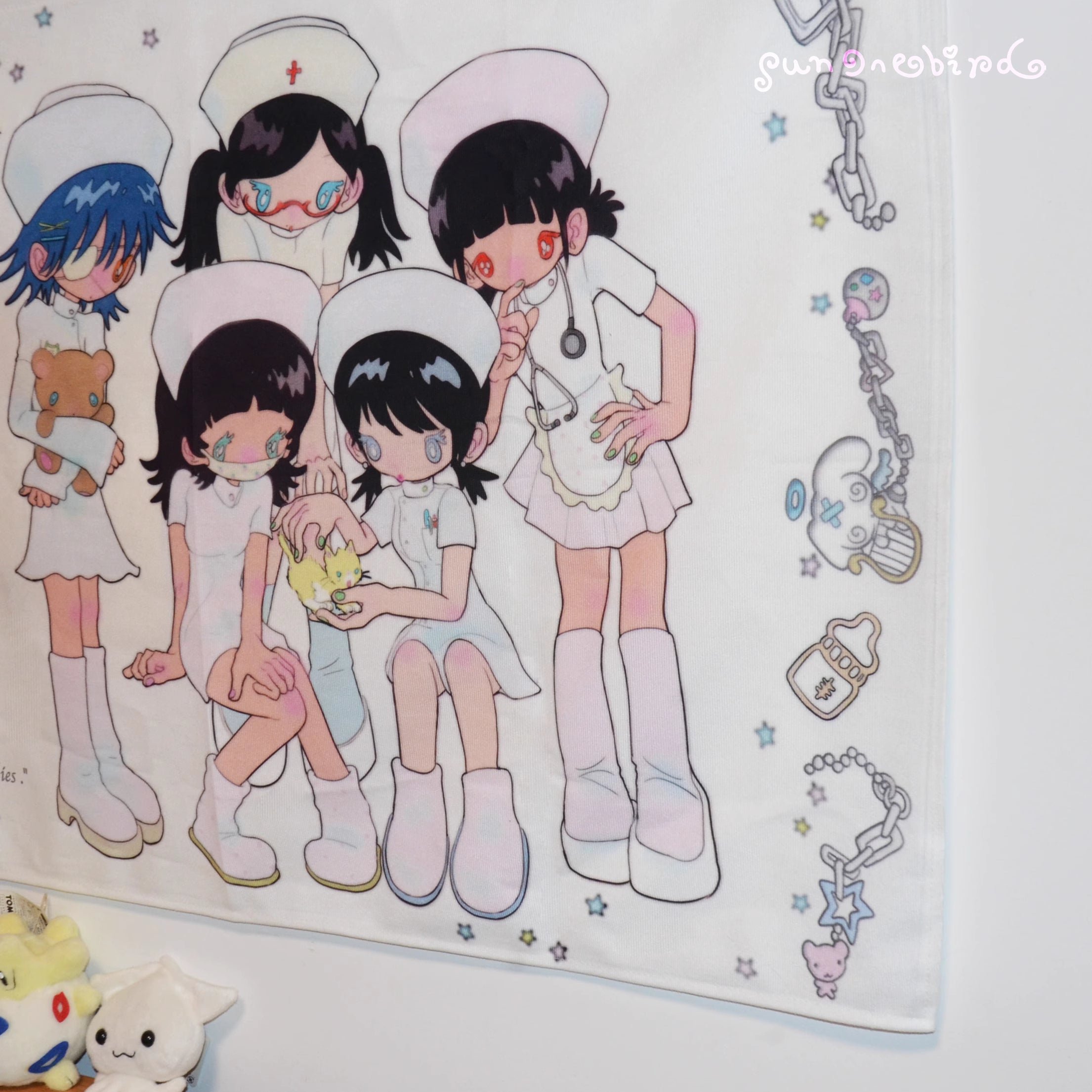 sunonebird Nurses & Cat Tapestry