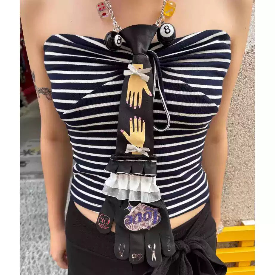 Mischief Tie Glove Necklace