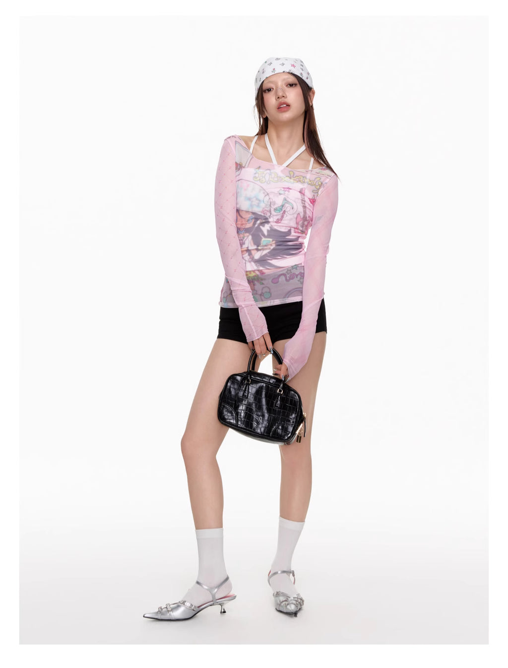 Sunonebird Music Dreamer Pink Mesh Top