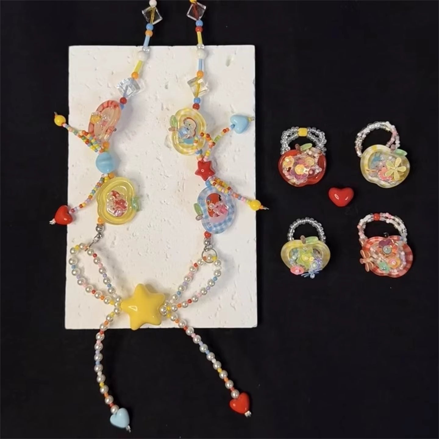 Rainbow Heart Charm Necklace