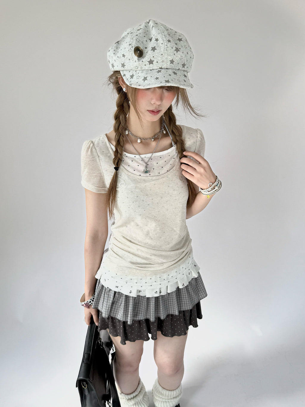Starlit Ruffle Ruched Top