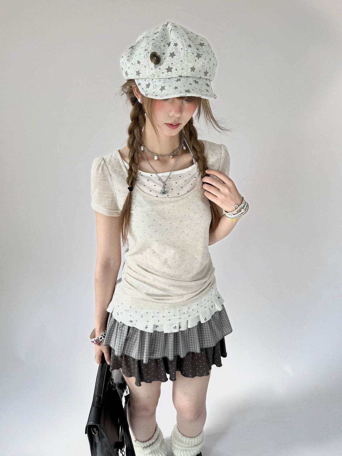 Starlit Ruffle Ruched Top