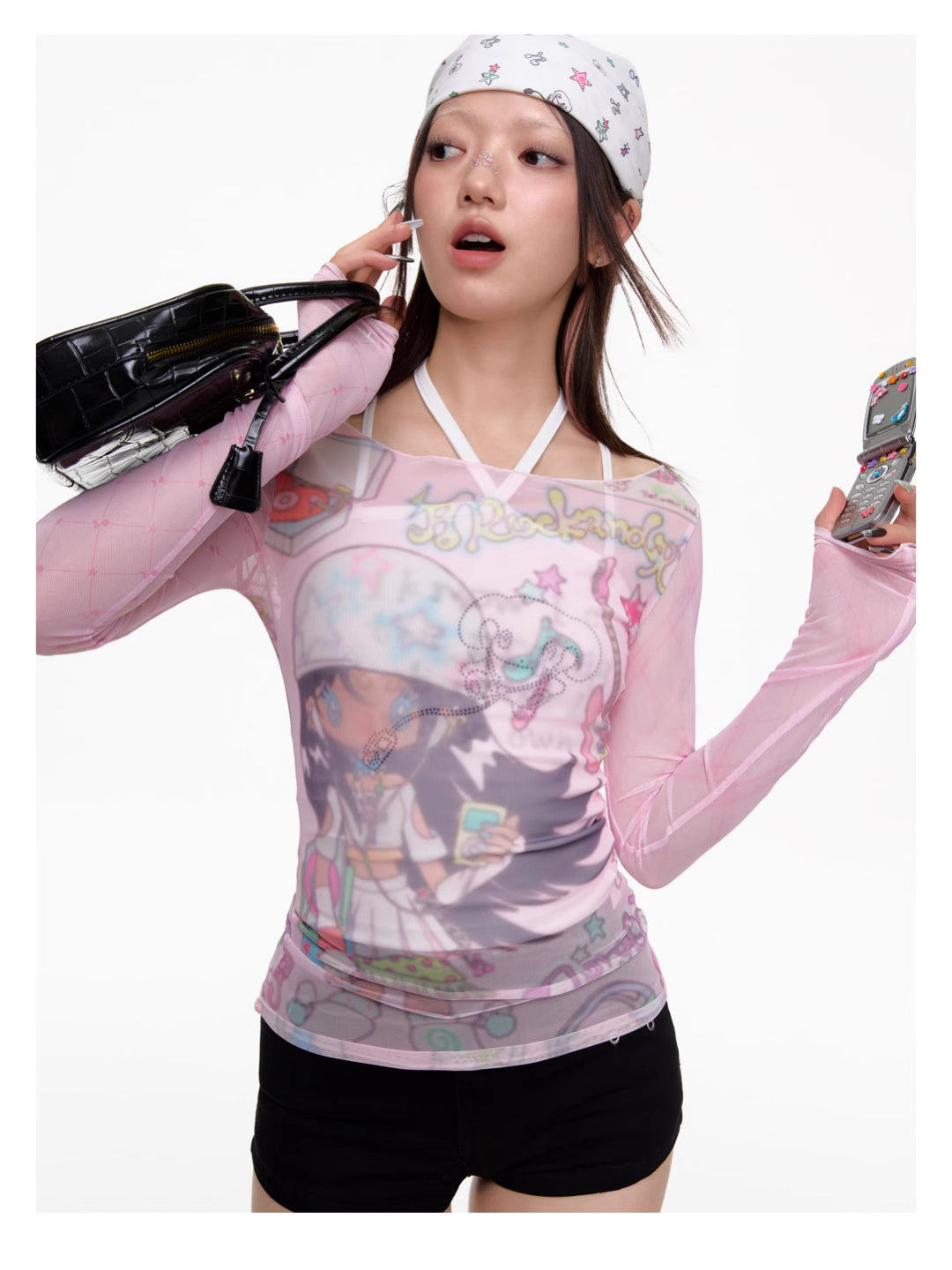 Sunonebird Music Dreamer Pink Mesh Top