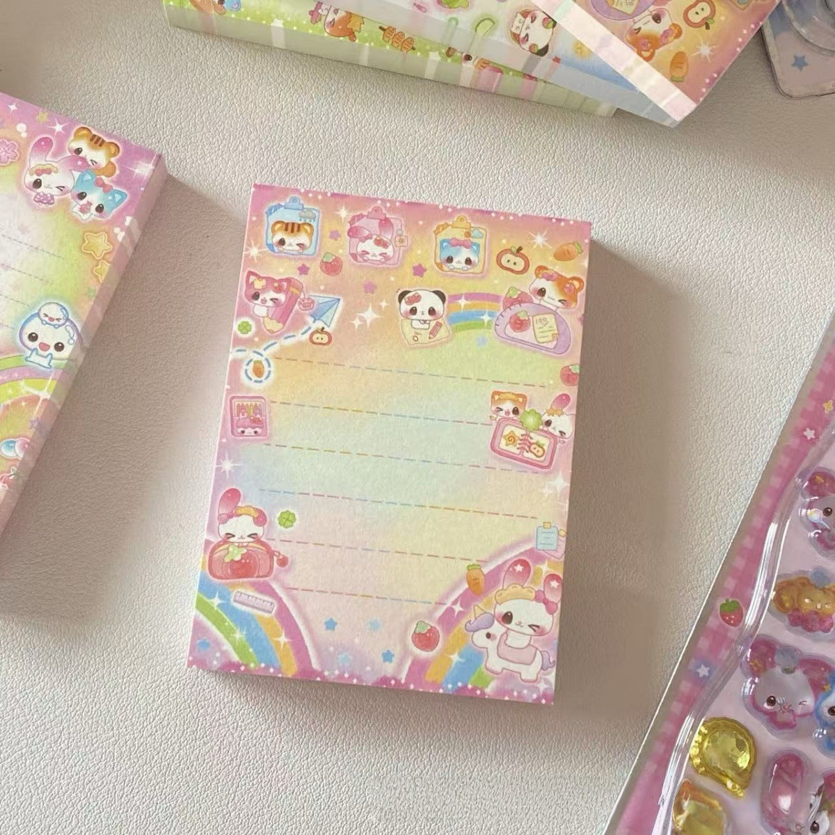 Rainbow Bunny Friends Memo Pad Series