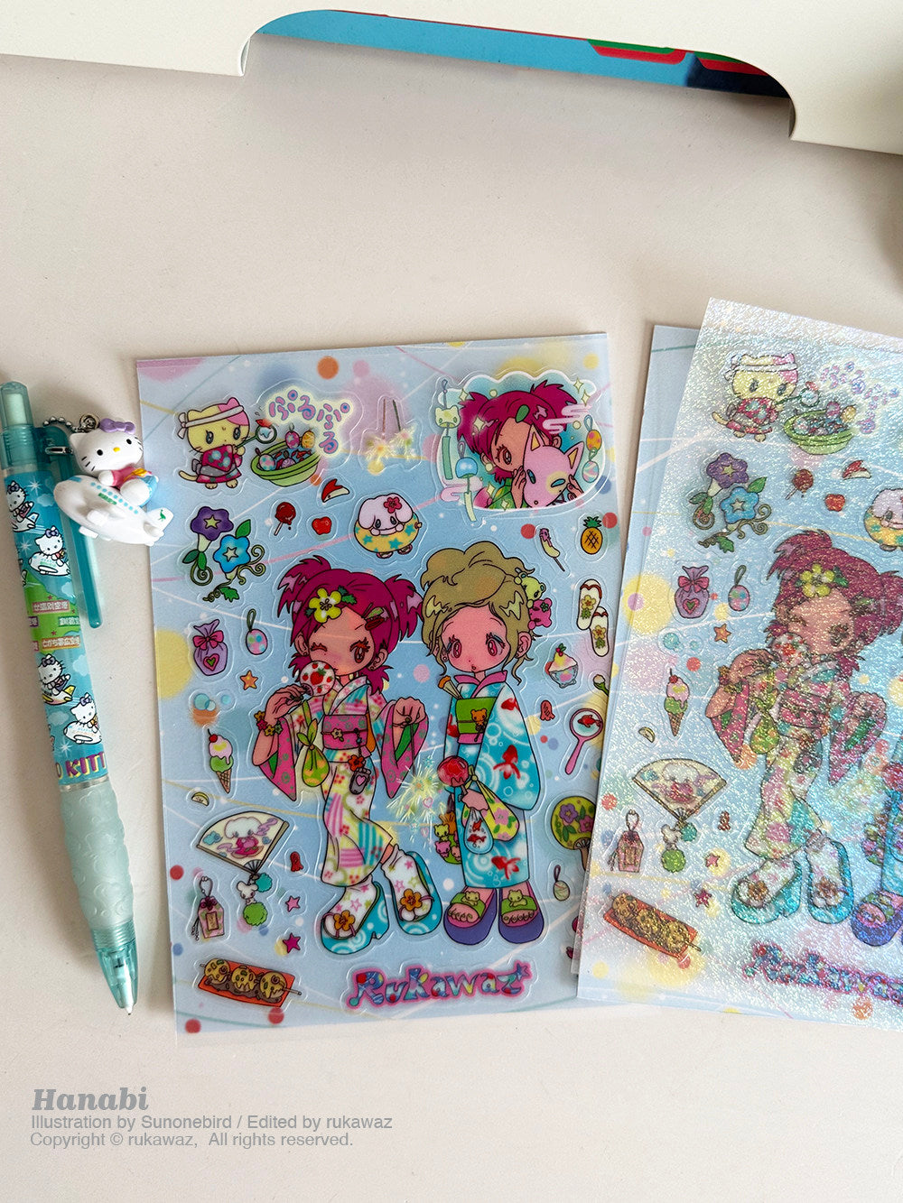 Rukawaz x Sunonebird Goldfish Fireworks Sticker