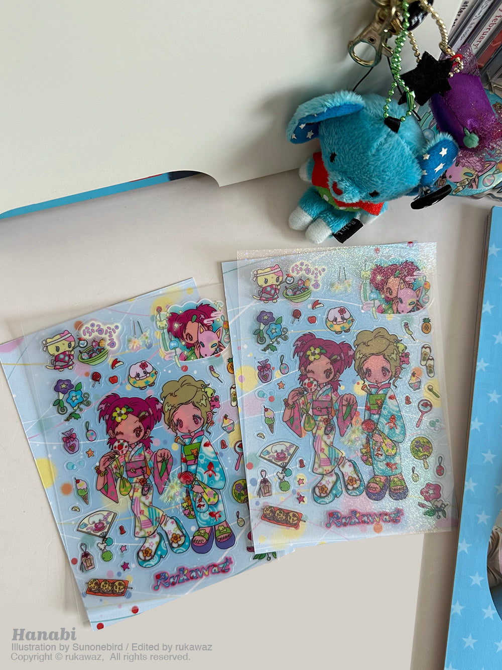 Rukawaz x Sunonebird Goldfish Fireworks Sticker
