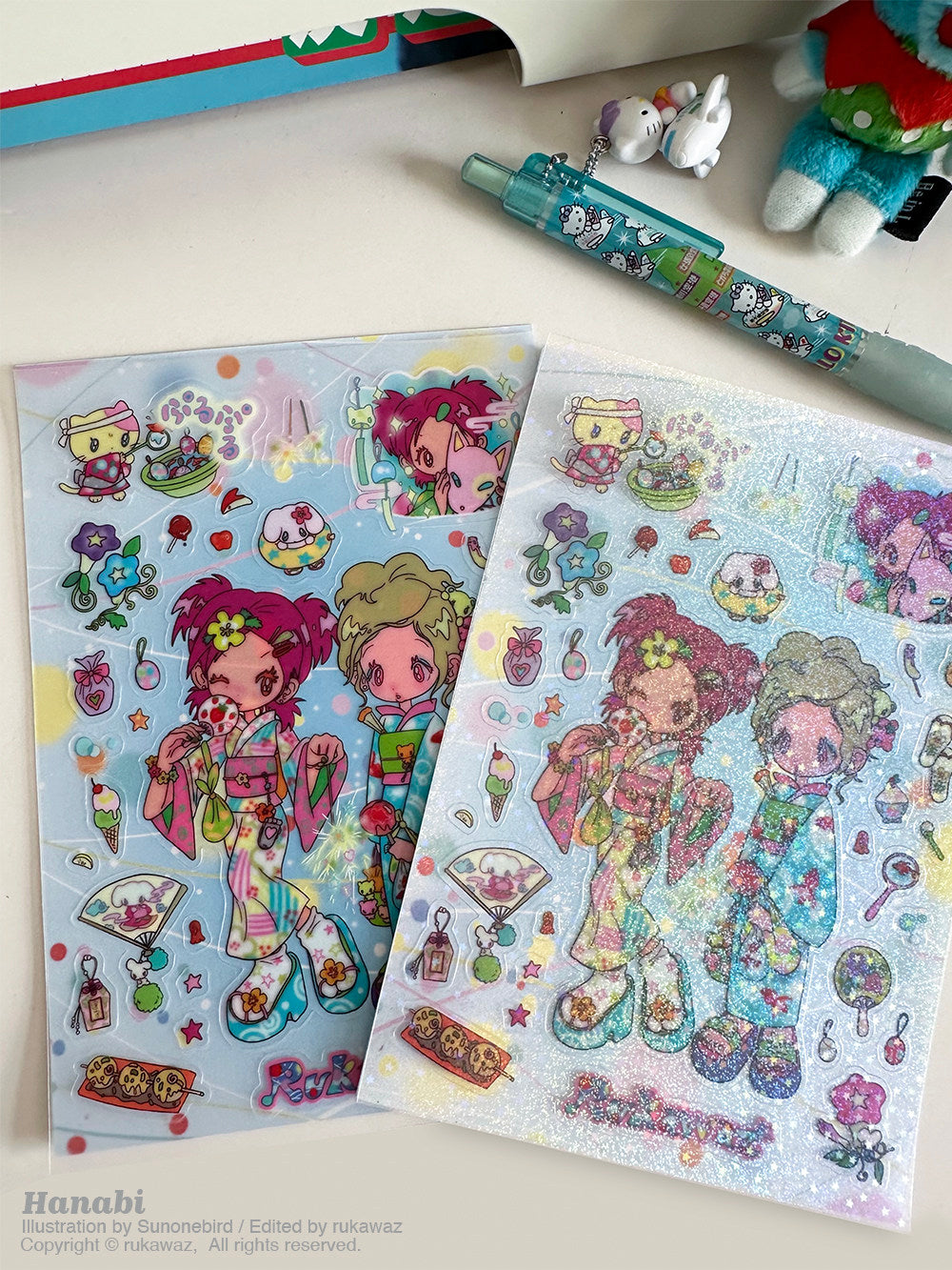 Rukawaz x Sunonebird Goldfish Fireworks Sticker
