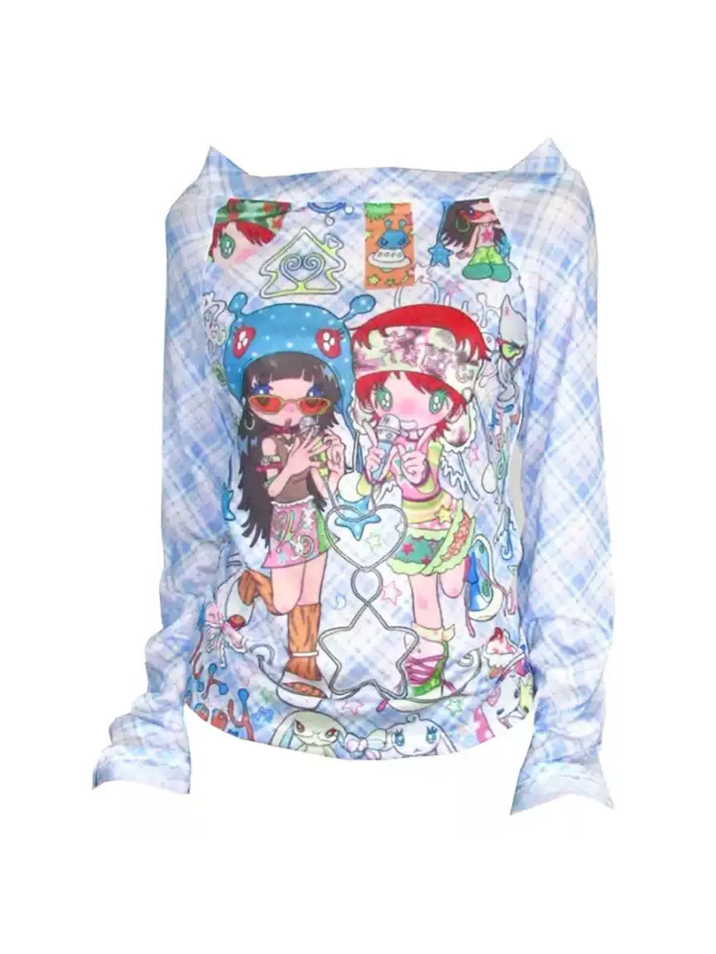 Sunonebird Retro Angel Girls Mesh Top