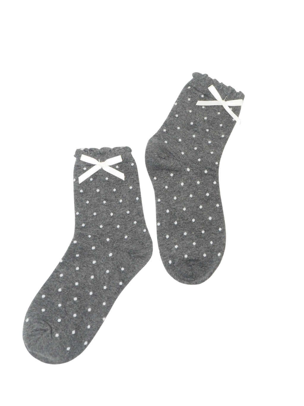 Bow Polka Dot Mid-Calf Socks