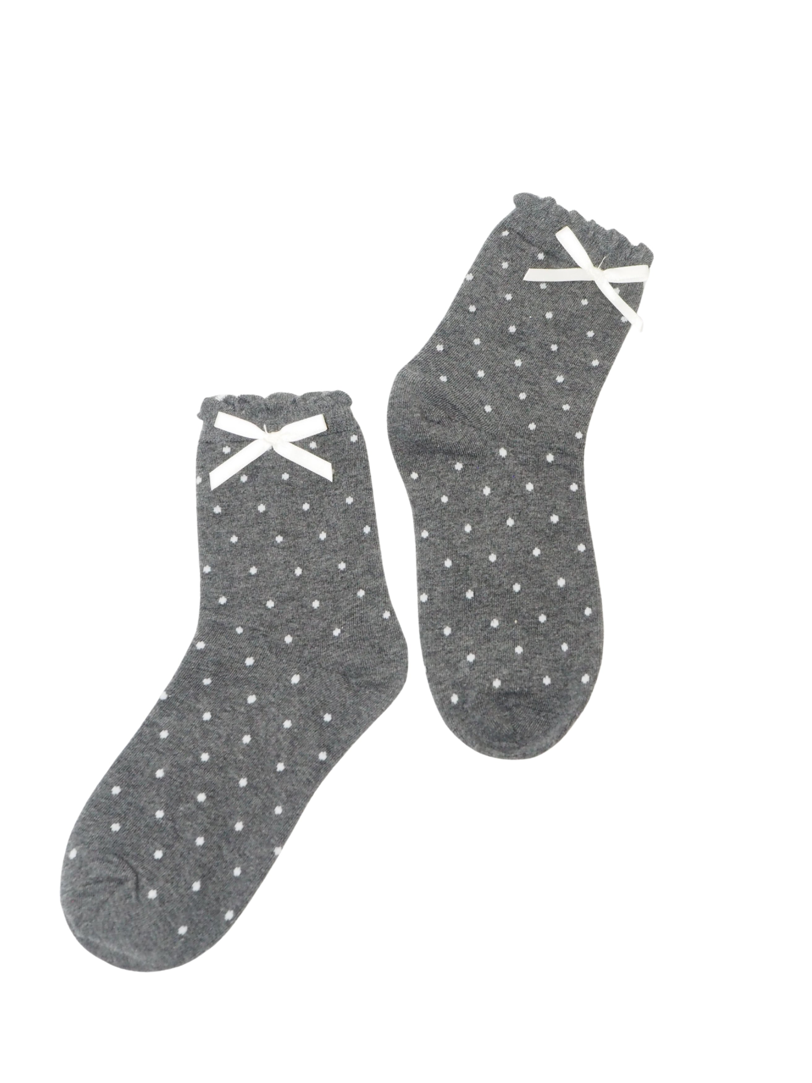 Bow Polka Dot Mid-Calf Socks