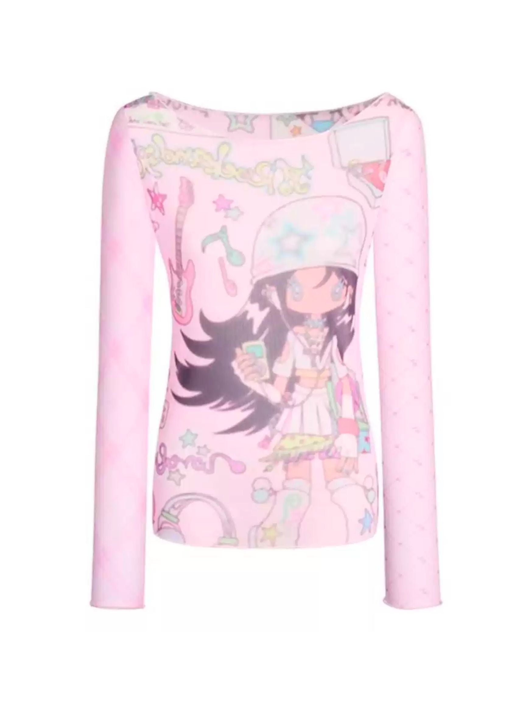 Sunonebird Music Dreamer Pink Mesh Top