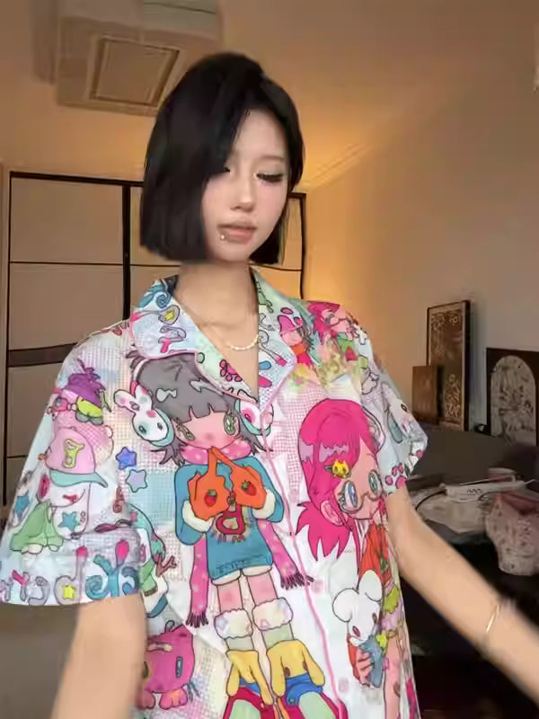 BlackBerry X sunonebird Two-Girl Cartoon Cotton Pajama Set