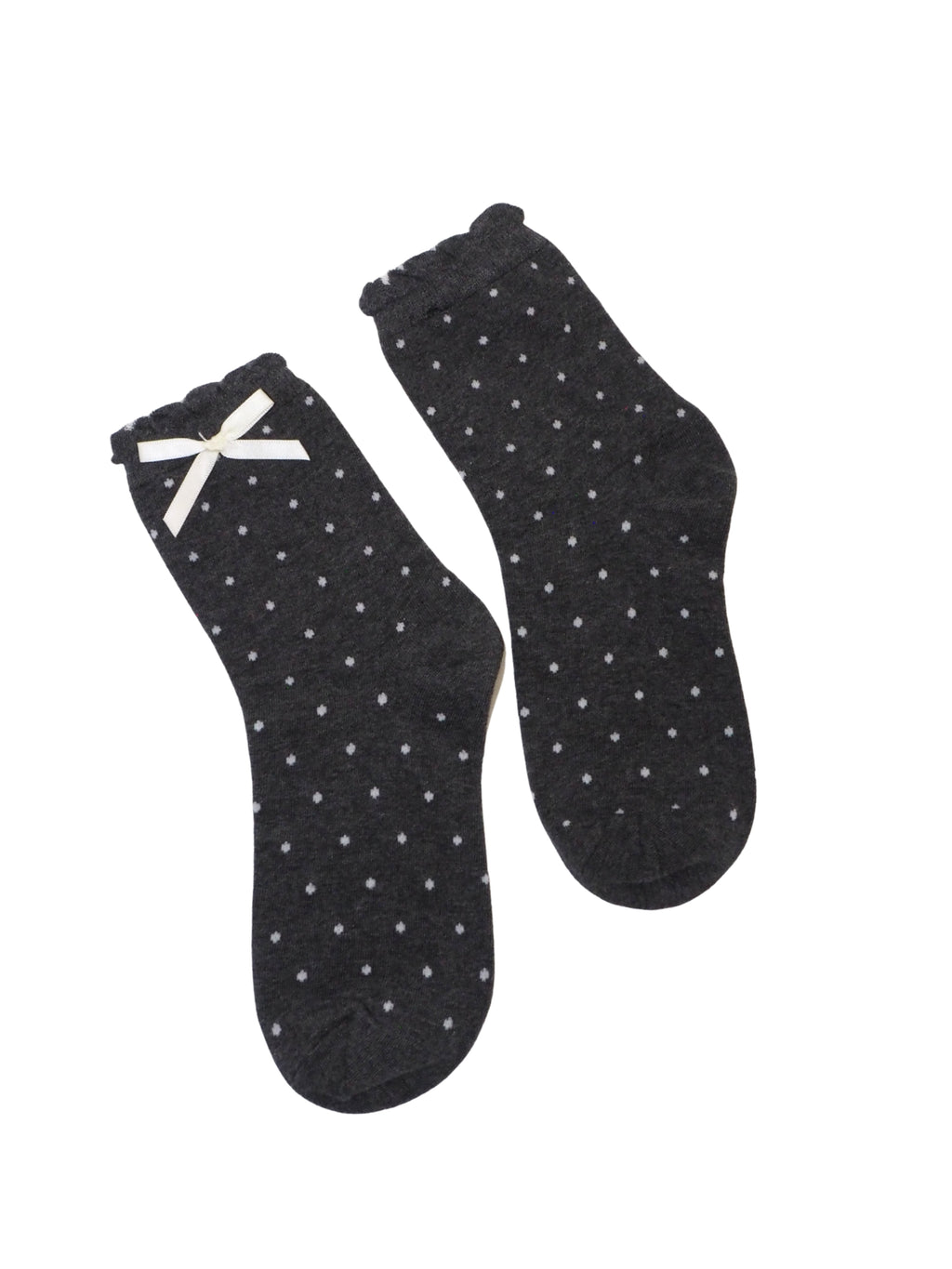 Bow Polka Dot Mid-Calf Socks