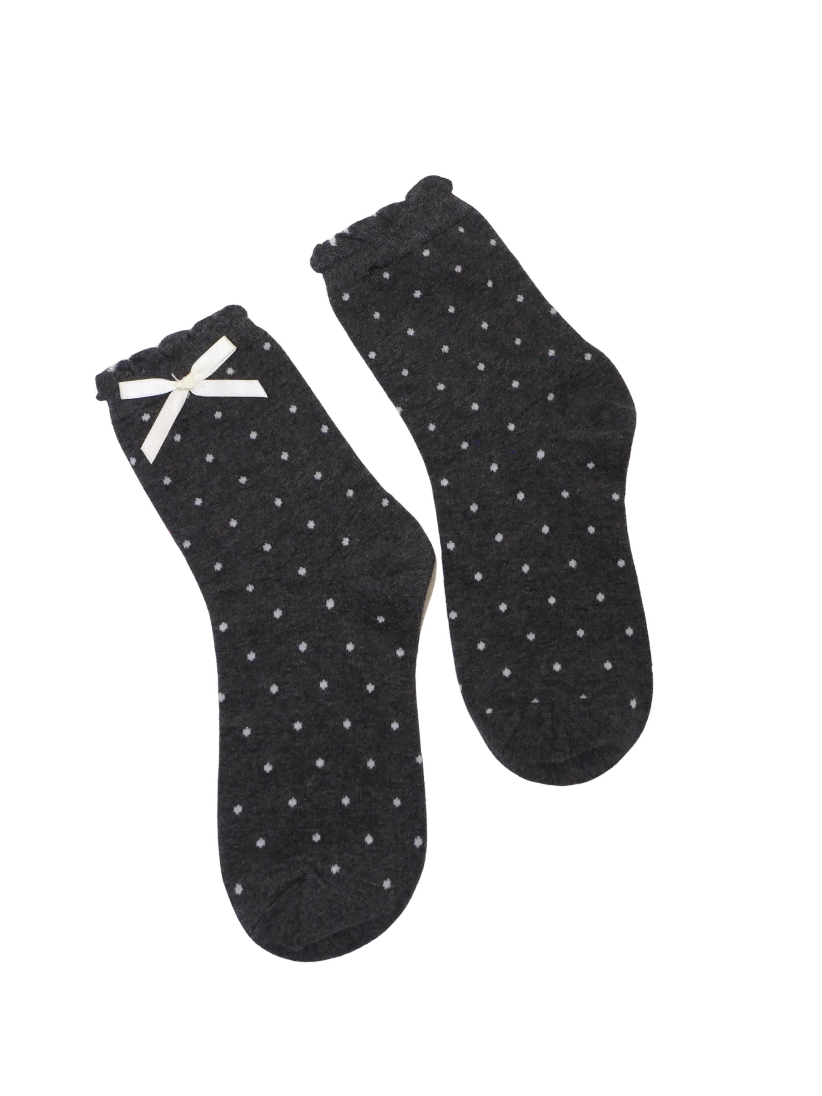 Bow Polka Dot Mid-Calf Socks