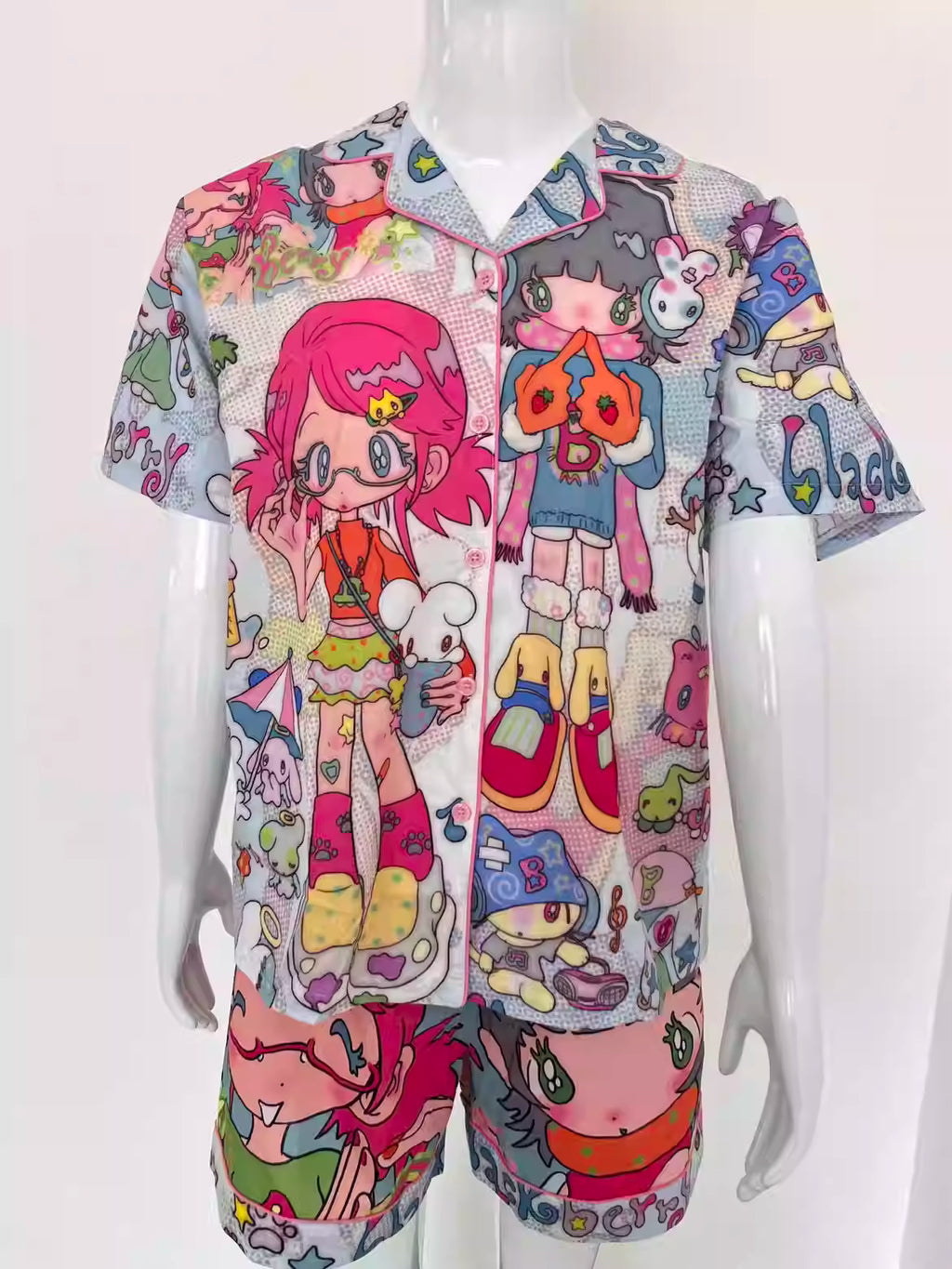 BlackBerry X sunonebird Two-Girl Cartoon Cotton Pajama Set