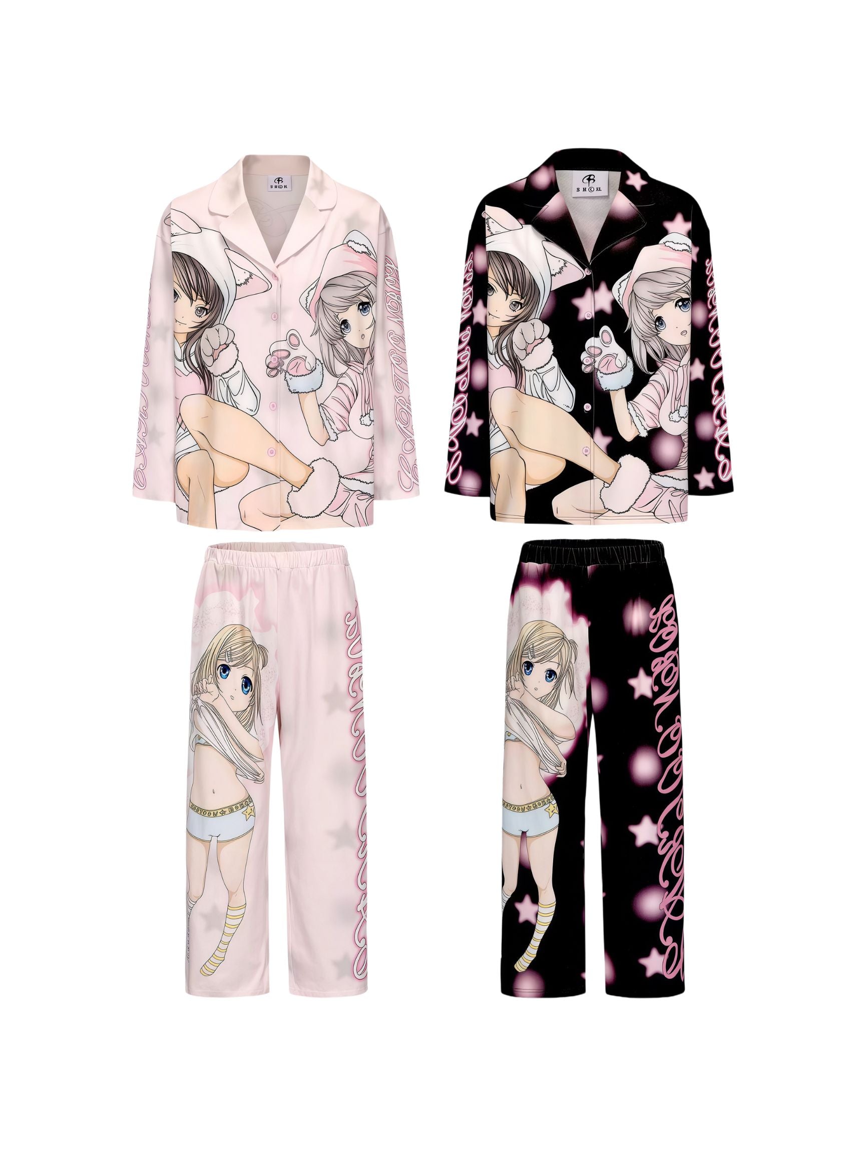Cartoonbox Pink Bunny Manga Pajama Set